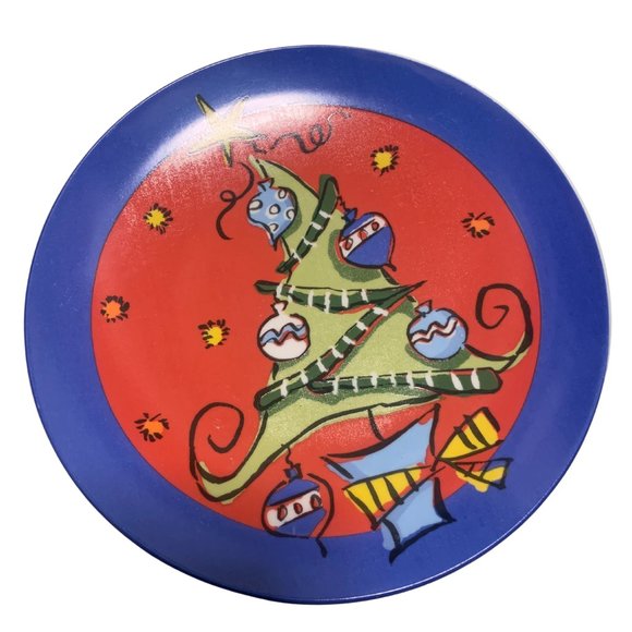 Santa’s Workbench Dessert Ceramic Plates With Case For Christmas Dining Set of 4 - Picture 7 of 9